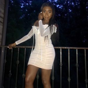 White fashion nova mini dress